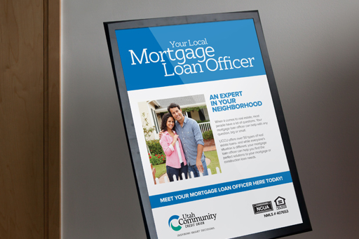 poster advertising on-site mortgage professional